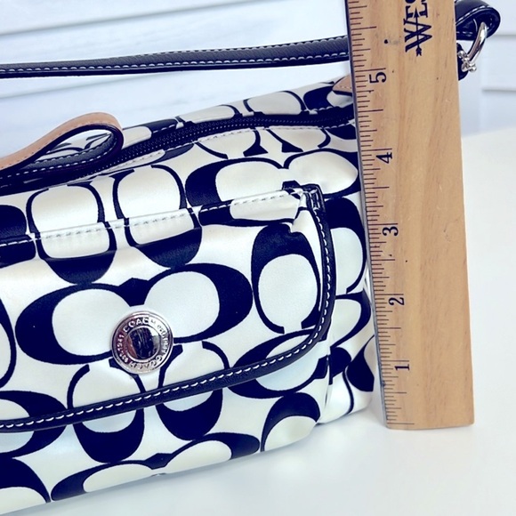 VINTAGE COACH Black White Mini Hampton Weekend Pouch Bag 90s Retro Y2K - Picture 9 of 11